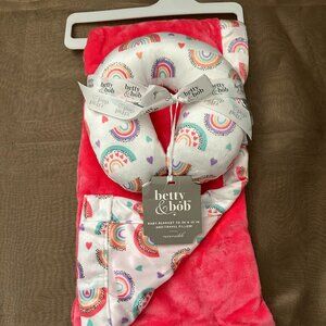 NWT Betty & Bob Baby Blanket and Travel Pillow